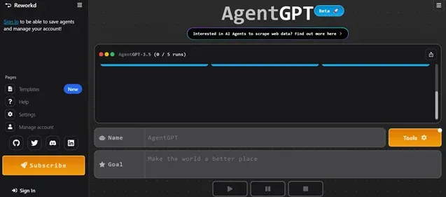 AgentGPT preview