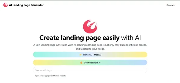 AI Landing Page Generator preview