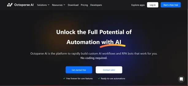 Octoparse AI preview