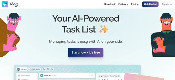 PING AI POWERED TO DO LIST preview