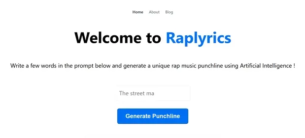 RAPLYRICS AI preview