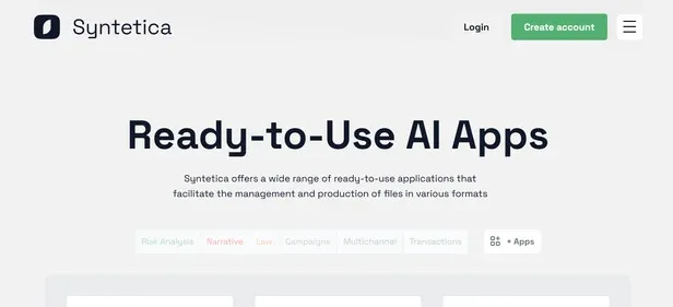Syntetica AI preview
